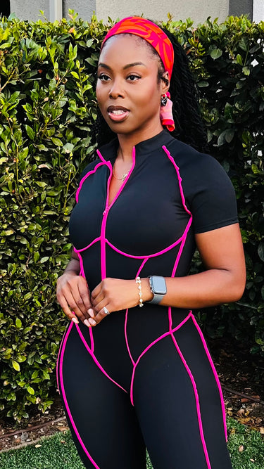 Women’s Short Sleeve Bodyfit Jumpsuit – High Intensity Training - KOKOU