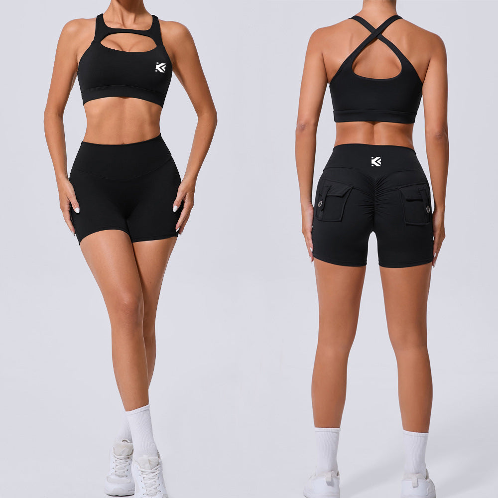 Cute Summer Yoga shorts sets