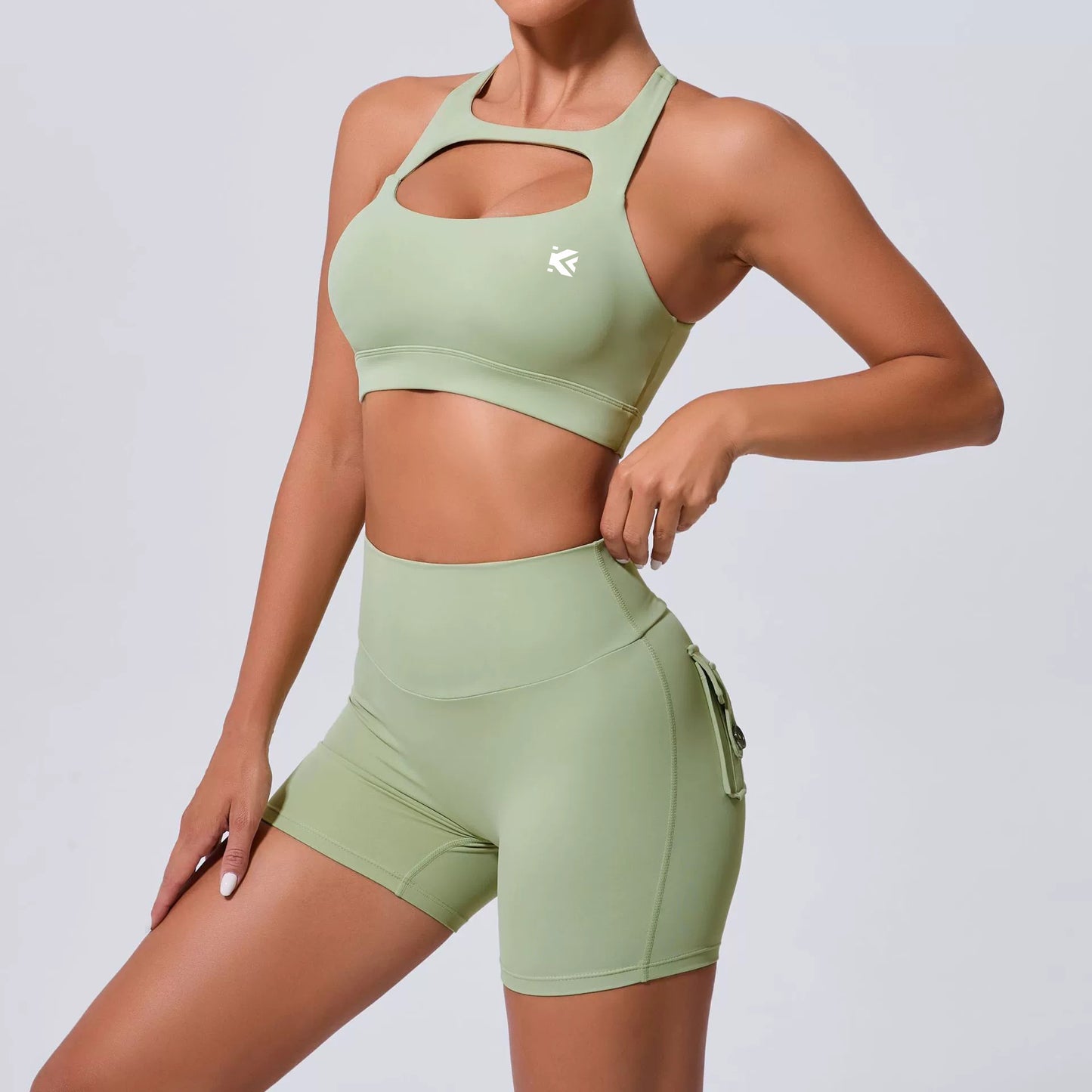Cute Summer Yoga shorts sets